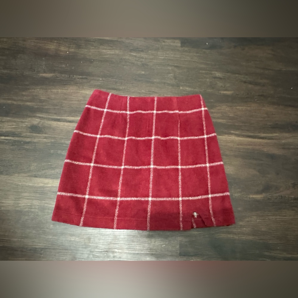 Lulu's Red Plaid Mini Skirt